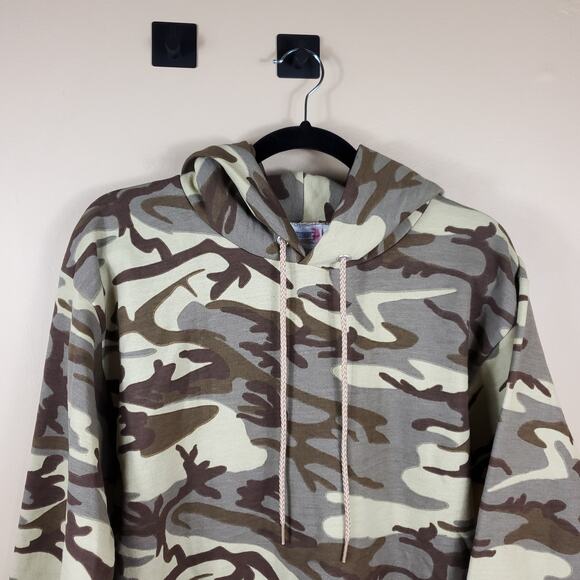 Army Surplus Classic Camo Print Core Fleece Pullover Hooded Size S - Picture 2 of 10